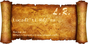 Luczáti Róza névjegykártya